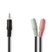 Stereo-Audiokabel | 3,5 mm Male | 2x 3,5 mm Female | Vernikkeld | 0.20 m | Rond | Polybag