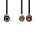 CAGP22255BK02 Stereo-Audiokabel | 2x RCA Male | 3,5 mm Female | Vernikkeld | 0.20 m | Rond | Polybag