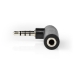 CAGP22980BK Stereo-Audioadapter | 3,5 mm Male - 3,5 mm Female | 90° Gehoekt | 4-Polig | 