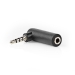 Stereo-Audioadapter | 3,5 mm Male - 3,5 mm Female | 90° Gehoekt | 4-Polig | 