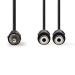 CAGP24010BK02 Subwoofer-Kabel | RCA Male | 2x RCA Female | Vernikkeld | 0.20 m | Rond | 5.0 x 2.5 mm | Zwart | Polybag