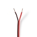 Speaker-Kabel | 2x 0.75 mm² | CCA | 100.0 m | Rond | PVC | Rood / Zwart | Folieverpakking