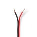 CAGW1500BK1000 Speaker-Kabel | 2x 1.50 mm² | CCA | 100.0 m | Rond | PVC | Rood / Zwart | Folieverpakking