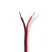 Speaker-Kabel | 2x 1.50 mm² | CCA | 100.0 m | Rond | PVC | Rood / Zwart | Folieverpakking