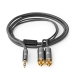 Stereo-Audiokabel | 3,5 mm Male | 2x RCA Male | Verguld | 1.00 m | Rond | Grijs / Gun Metal Grijs | Cover Window Box