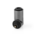 TosLink-Adapter | Toslink Female | TosLink Male | 90° Gehoekt | Aluminium | Gun Metal Grijs | 1 Stuks | Doos