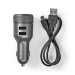 FM-Audiotransmitter voor Auto | Gefixeerd | Handsfree bellen | 0.7 " | LED-Scherm | Bluetooth® | 5.0 V DC / 1.0 A / 5.0 V DC / 2.4 A | Grijs / Zwart