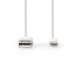 Data- en Oplaadkabel | Apple Lightning 8-pins male - USB A male | 2,0 m | Wit