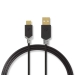 CCBW60601AT30 USB-Kabel | USB 2.0 | USB-A Male | USB-C™ Male | 60 W | 480 Mbps | Verguld | 3.00 m | Rond | PVC | Antraciet | Doos