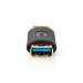 USB-A Adapter | USB 3.2 Gen 1 | USB-A Female | USB-A Female | 5 Gbps | Rond | Verguld | Antraciet | Doos