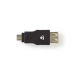 USB Micro-B Adapter | USB 2.0 | USB Micro-B Male | USB-A Female | 480 Mbps | Verguld | PVC | Antraciet | Doos