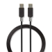 USB-Kabel | USB 3.2 Gen 1 | USB-A Male | USB-A Male | 5 Gbps | Verguld | 2.00 m | Rond | PVC | Antraciet | Doos