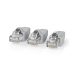 RJ45-Connector | Male | Solid UTP CAT5 | Recht | Verguld | 10 Stuks | PVC | Grijs | Window Box met Euro Lock
