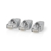 RJ45-Connector | Male | Solid UTP CAT6 | Recht | Verguld | 10 Stuks | PVC | Grijs | Doos