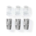 RJ45-Connector | RJ45 Pass Through | Stevig/Gesnoerd UTP CAT6 | Recht | Verguld | 10 Stuks | PVC | Grijs / Wit / Zwart | Doos