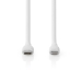Lightning Kabel | USB 2.0 | Apple Lightning 8-Pins | USB-C™ Male | 480 Mbps | Vernikkeld | 1.50 m | Rond | Silicone | Wit | Doos