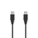 USB-Kabel | USB 2.0 | USB-A Male | USB-A Male | 480 Mbps | Vernikkeld | 2.00 m | Rond | PVC | Zwart | Doos