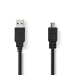 USB-Kabel | USB 2.0 | USB-A Male | USB Micro-B Male | 480 Mbps | Vernikkeld | 3.00 m | Rond | PVC | Zwart | Doos