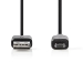 CCGB60510BK10 USB-Kabel | USB 2.0 | USB-A Male | USB Micro-B Male Omkeerbaar | 480 Mbps | Vernikkeld | 1.00 m | Rond | PVC | Zwart | Blister