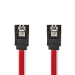 SATA Kabel | 3 Gbps | SATA 7-Pins Female | SATA 7-Pins Female | Vernikkeld | 0.50 m | Plat | PVC | Rood | Doos