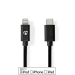 Lightning Kabel | USB 2.0 | Apple Lightning 8-Pins | USB-C™ Male | 480 Mbps | Vernikkeld | 1.00 m | Rond | PVC | Zwart | Label