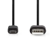 CCGL60500BK05 USB-Kabel | USB 2.0 | USB-A Male | USB Micro-B Male | 10 W | 480 Mbps | Vernikkeld | 0.50 m | Rond | PVC | Zwart | Label