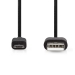 USB-Kabel | USB 2.0 | USB-A Male | USB Micro-B Male | 10 W | 480 Mbps | Vernikkeld | 0.50 m | Rond | PVC | Zwart | Label