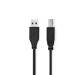 USB-Kabel | USB 3.2 Gen 1 | USB-A Male | USB-B Male | 5 Gbps | Vernikkeld | 2.00 m | Rond | PVC | Zwart | Label