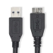 CCGL61500BK10 USB-Kabel | USB 3.2 Gen 1 | USB-A Male | USB Micro-B Male | 5 Gbps | Vernikkeld | 1.00 m | Rond | PVC | Zwart | Label