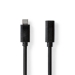 CCGL64010BK10 USB-Kabel | USB 3.2 Gen 1 | USB-C™ Male | USB-C™ Female | 60 W | 4K@60Hz | 5 Gbps | Vernikkeld | 1.00 m | Rond | PVC | Zwart | Label