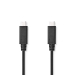 USB-Kabel | USB 3.2 Gen 2 | USB-C™ Male | USB-C™ Male | 240 W | 8K@30Hz | 20 Gbps | Vernikkeld | 1.00 m | Rond | PVC | Zwart | Label