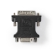 DVI-Adapter | DVI-D 24+1-Pins Male | VGA Female 15p | Vernikkeld | Recht | PVC | Zwart | Polybag