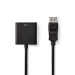 VGA-Kabel | DisplayPort Male | VGA Female 15p | Vernikkeld | Maximale resolutie: 1080p | 0.20 m | Rond | PVC | Zwart | Polybag