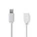 Mini DisplayPort-Kabel | DisplayPort 1.2 | Mini-DisplayPort Male | DisplayPort Female | 21.6 Gbps | Vernikkeld | 0.20 m | Rond | PVC | Wit | Polybag