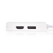 Mini DisplayPort-Kabel | DisplayPort 1.2 | Mini-DisplayPort Male | DisplayPort Female / DVI-D 24+1-Pins Female / HDMI™ Input | 21.6 Gbps | Vernikkeld | 0.20 m | Rond | PVC | Wit | Polybag