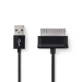 USB-Kabel | USB 2.0 | Samsung 30-Pin Male | USB-A Male | 480 Mbps | Vernikkeld | 1.00 m | Rond | PVC | Zwart | Polybag