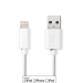 Lightning Kabel | USB 2.0 | Apple Lightning 8-Pins | USB-A Male | 480 Mbps | Vernikkeld | 1.00 m | Rond | PVC | Wit | Envelop