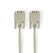 Nullmodemkabel | D-SUB 9-Pins Female | D-SUB 9-Pins Female | Vernikkeld | 3.00 m | Rond | PVC | Ivoor | Polybag