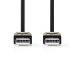 CCGP60005BK10 USB-Kabel | USB 2.0 | USB-A Male | USB-A Male | 480 Mbps | Vernikkeld | 1.00 m | Plat | PVC | Zwart | Polybag