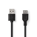 USB-Kabel | USB 2.0 | USB-A Male | USB-A Female | 480 Mbps | Vernikkeld | 1.00 m | Rond | PVC | Zwart | Polybag