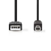 USB 2.0-Kabel | A Male - B Male | 0,5 m | Zwart