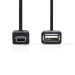 CCGP60315BK02 USB Micro-B Adapter | USB 2.0 | Mini 5-Pin Male | USB-A Female | 480 Mbps | OTG | 0.20 m | Plat | Vernikkeld | PVC | Zwart | Polybag