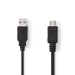 USB-Kabel | USB 2.0 | USB-A Male | USB Micro-A | 480 Mbps | Vernikkeld | 2.00 m | Rond | PVC | Zwart | Polybag