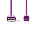 CCGP60410VT10 USB-Kabel | USB 2.0 | USB-A Male | USB Micro-B Male | 480 Mbps | Vernikkeld | 1.00 m | Plat | PVC | Violet | Polybag