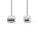 CCGP60410WT10 USB-Kabel | USB 2.0 | USB-A Male | USB Micro-B Male | 480 Mbps | Vernikkeld | 1.00 m | Plat | PVC | Wit | Polybag
