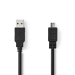 USB-Kabel | USB 2.0 | USB-A Male | USB Micro-B Male | 10 W | 480 Mbps | Vernikkeld | 1.00 m | Rond | PVC | Zwart | Envelop