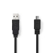 USB-Kabel | USB 2.0 | USB-A Male | USB Micro-B Male | 480 Mbps | Vernikkeld | 1.00 m | Plat | PVC | Zwart | Envelop