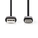 USB 2.0-Kabel | Type-C™ Male - A Male | 1,0 m | Zwart