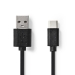 CCGP60600BK20 Kabel USB 2.0 | Type-C male - A male | 2,0 m | Zwart