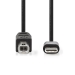 CCGP60650BK10 USB-Kabel | USB 2.0 | USB-C™ Male | USB-B Male | 480 Mbps | OTG | Vernikkeld | 1.00 m | Rond | PVC | Zwart | Envelop